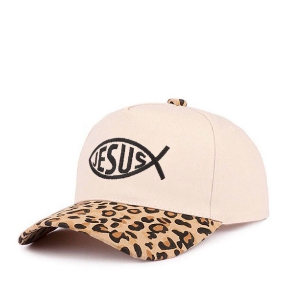 Zenana Signature Accessories - Jesus Fish Symbol & Leopard Print Hat